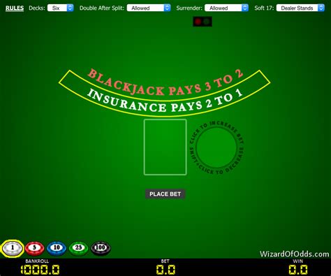 play blackjack for free wizard of odds